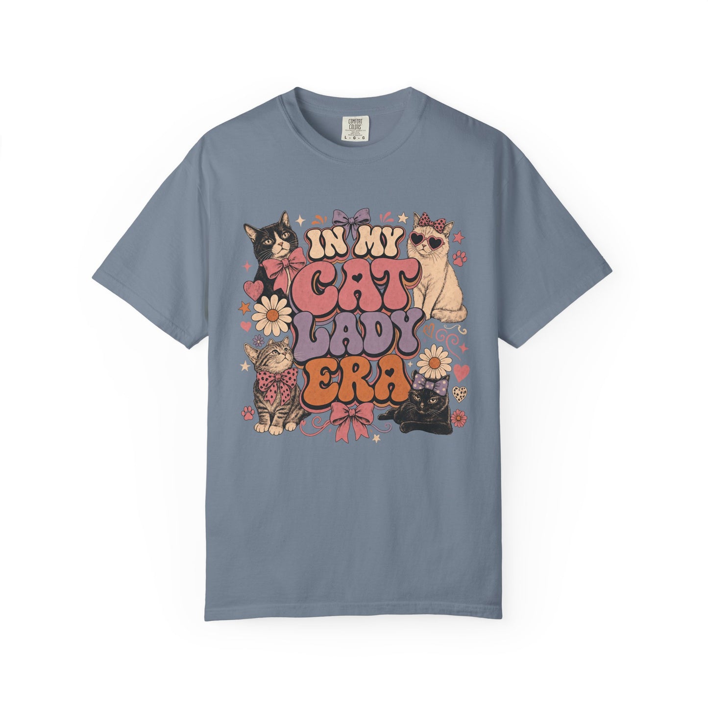 In My Cat Lady Era T-Shirt — Retro Floral Cute Cat Graphic Tee