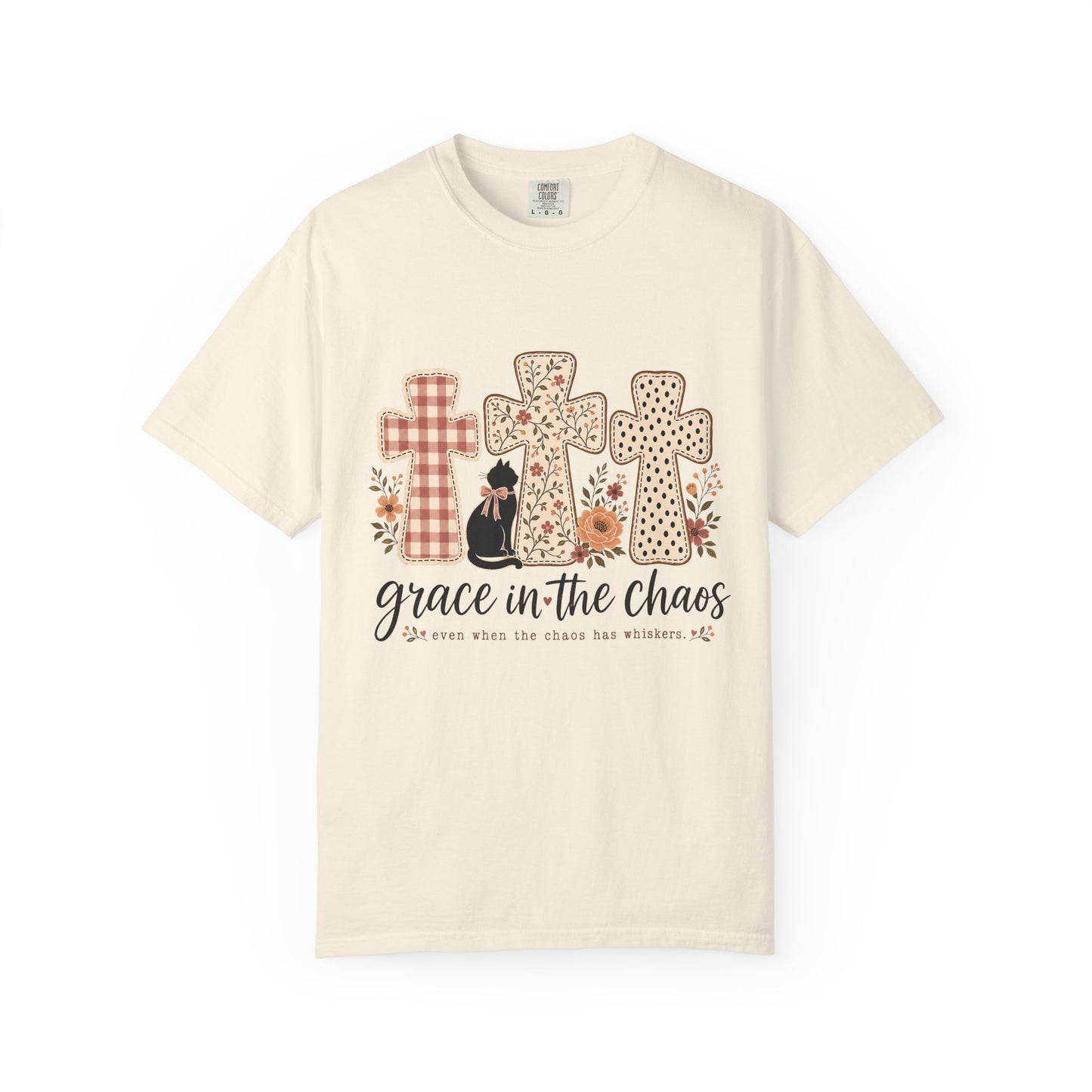 Grace in the Chaos Crosses T-Shirt — Faith-Inspired Floral Cross Tee