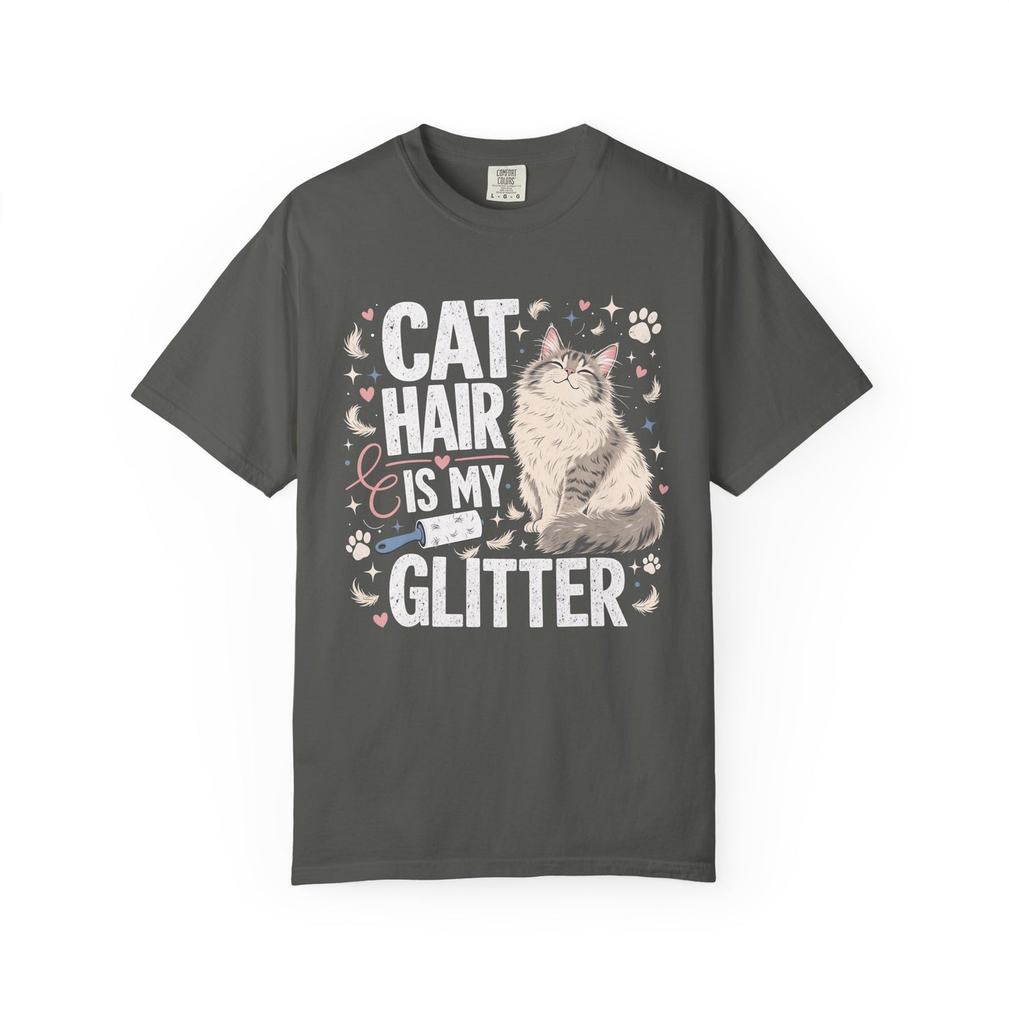 Cat Hair Is My Glitter T-Shirt — Cute Cat Lover Graphic Tee