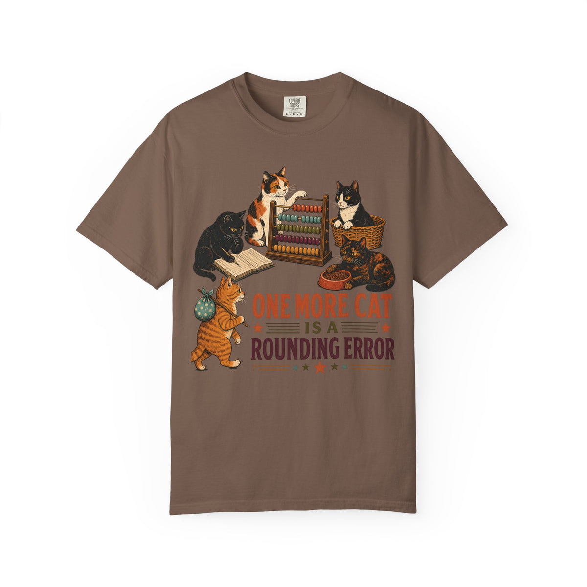 Cat Lover T-Shirt — "One More Cat Is a Rounding Error" Vintage Kittens Tee