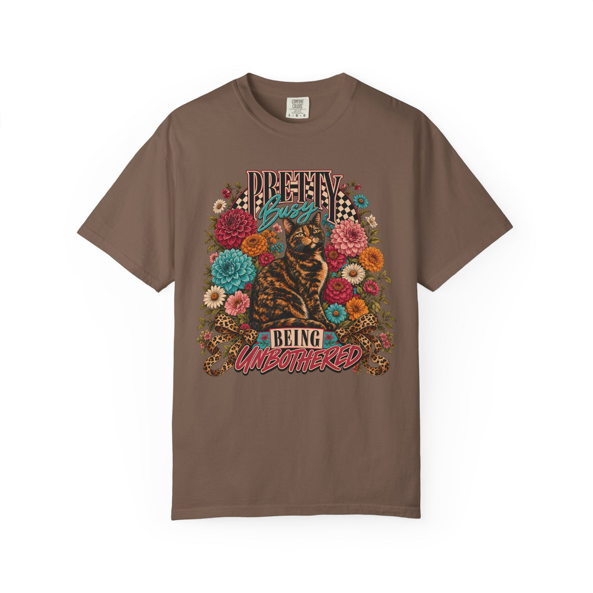 Cat Floral Tee — “Dream Being Unbothered” Vintage Graphic T-Shirt