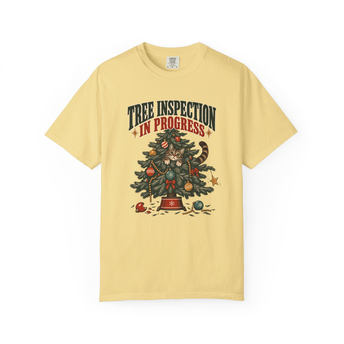 Tree Inspection In Progress T-Shirt — Funny Christmas Tree Inspector Tee