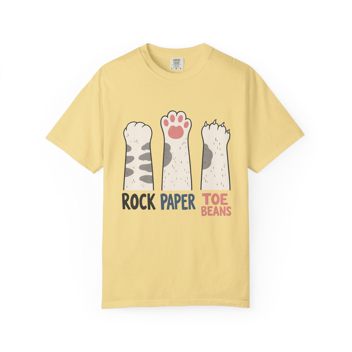 Cat 'Rock Paper Toe Beans' Graphic T-Shirt — Cute Cat Paw Humor Tee