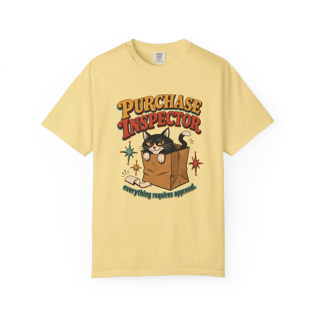 Purchase Inspector T-Shirt — Cute Cat in Box Vintage Graphic Tee