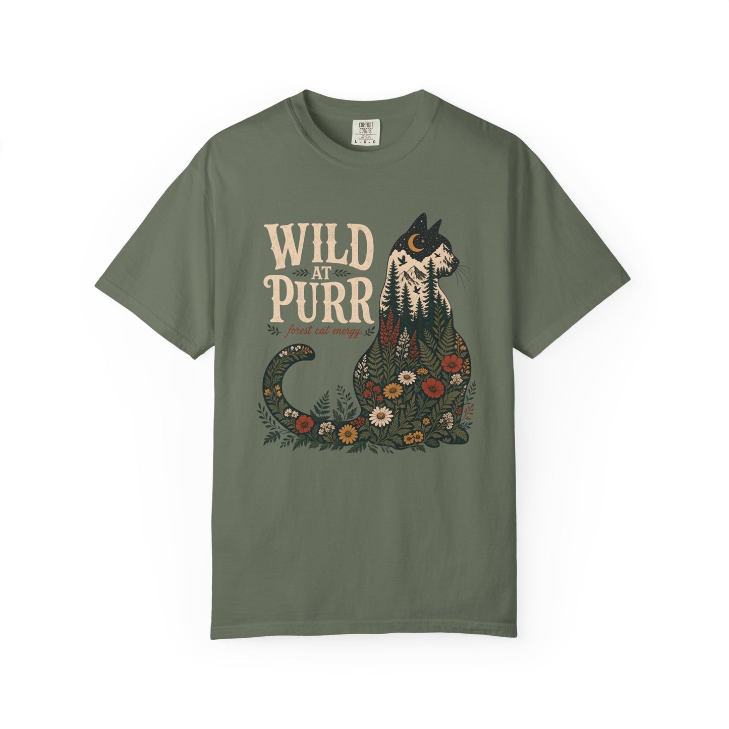 Wild Purr Cat T-Shirt — Floral Vintage Cat Graphic Tee