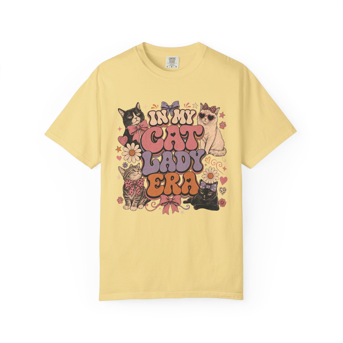 In My Cat Lady Era T-Shirt — Retro Floral Cute Cat Graphic Tee