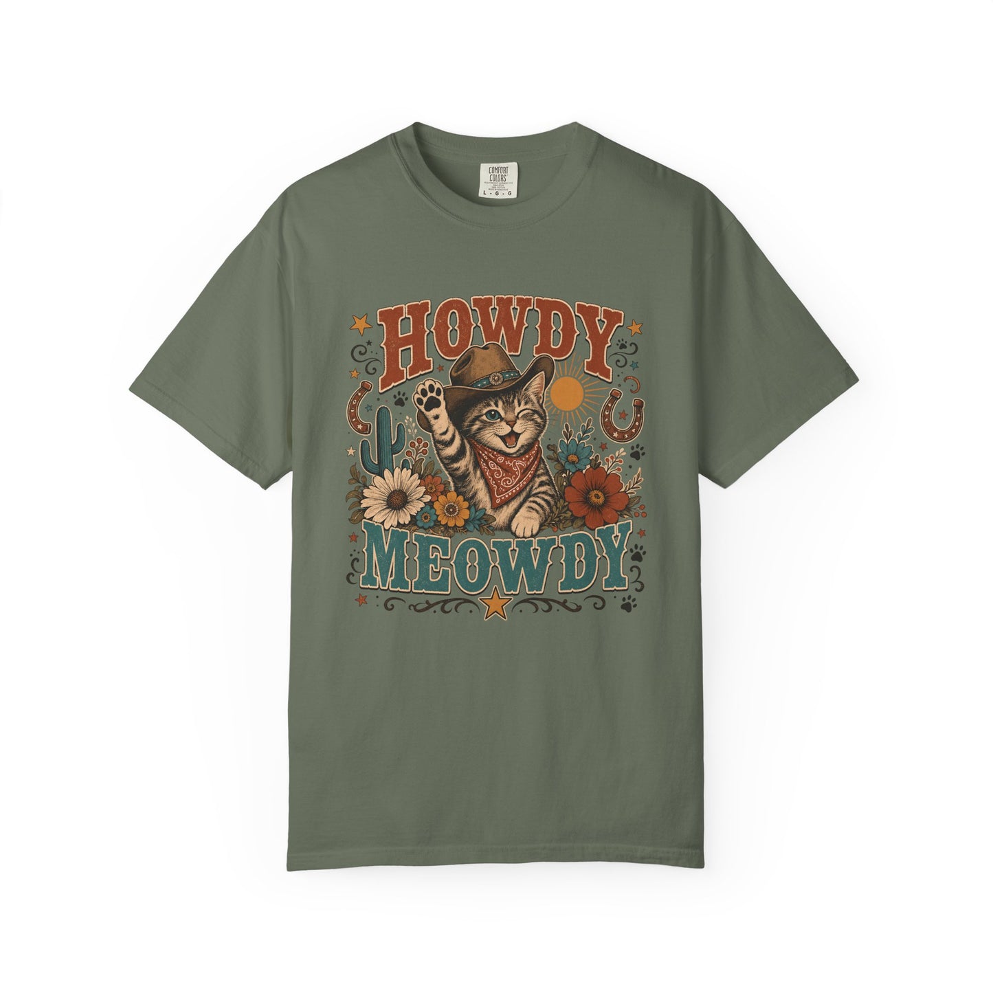 Howdy Meowdy Cowboy Cat T-Shirt — Western Cat Graphic Tee