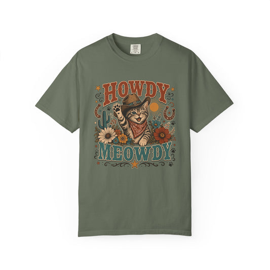 Howdy Meowdy Cowboy Cat T-Shirt — Western Cat Graphic Tee