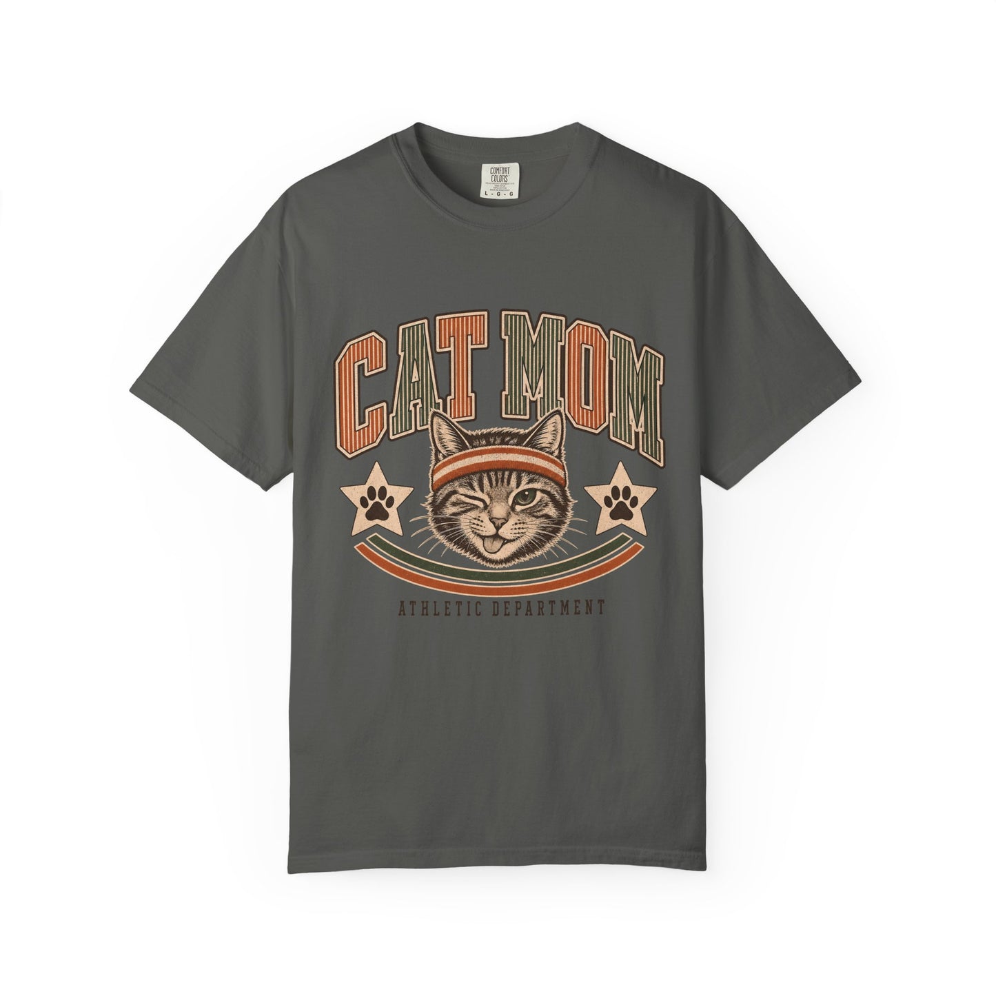 Cat Mom T-Shirt — Retro Athletic Cat Mom Tee