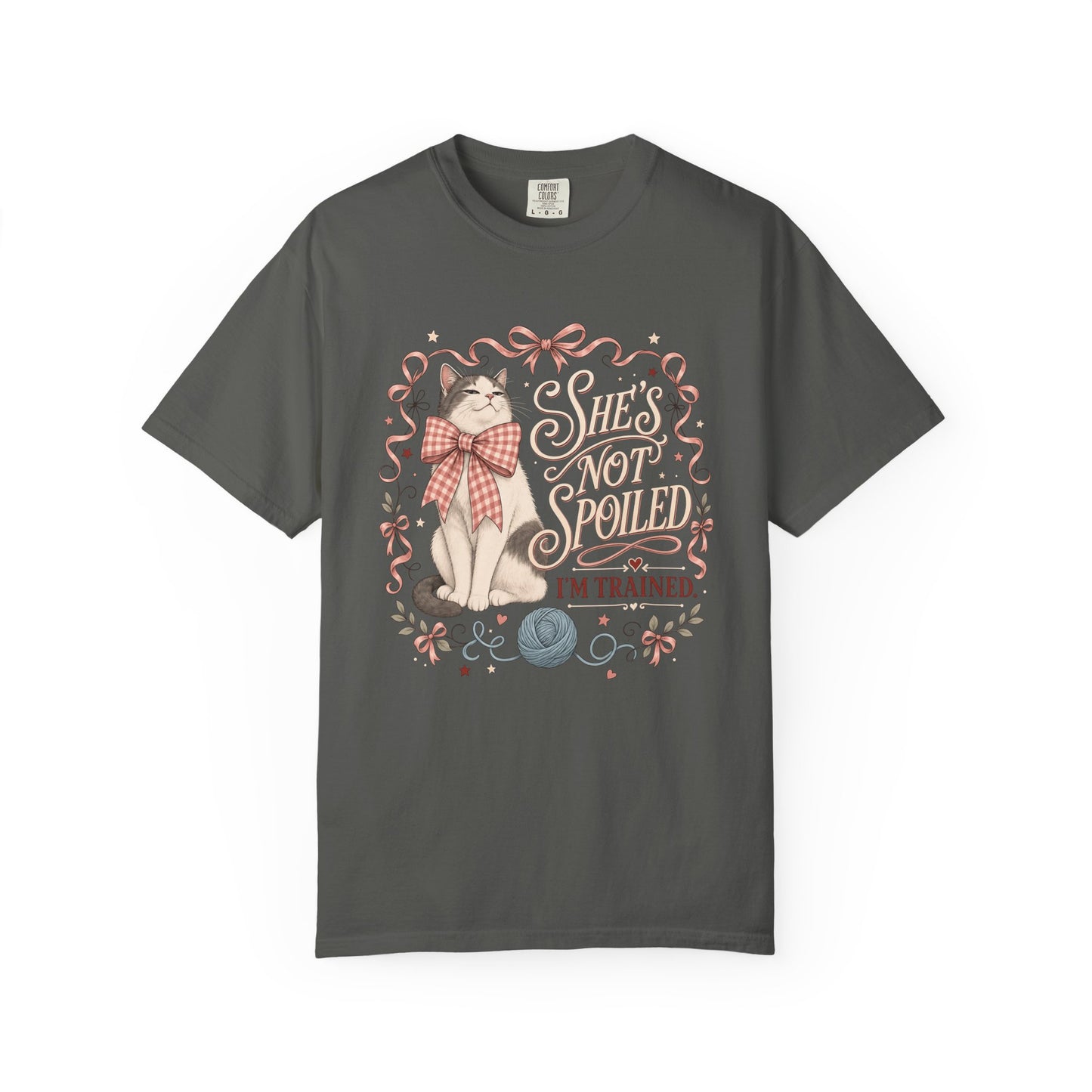 Cat Lover T-Shirt — "She’s Not Spoiled, I’m Trained" Cute Vintage Cat Graphic Tee