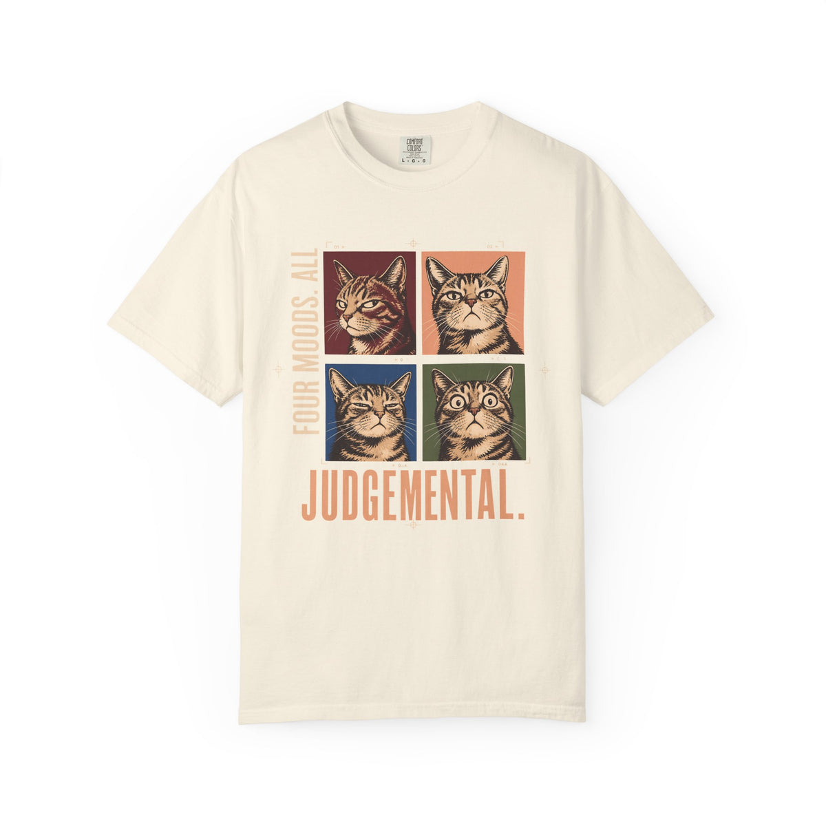 Judgemental Cats Graphic T-Shirt — "Four Moods" Vintage Cat Shirt