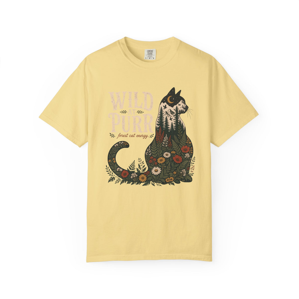 Wild Purr Cat T-Shirt — Floral Vintage Cat Graphic Tee