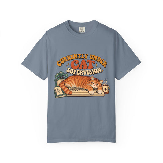 Currently Under Cat Supervision T-Shirt — Cute Orange Cat Graphic Tee