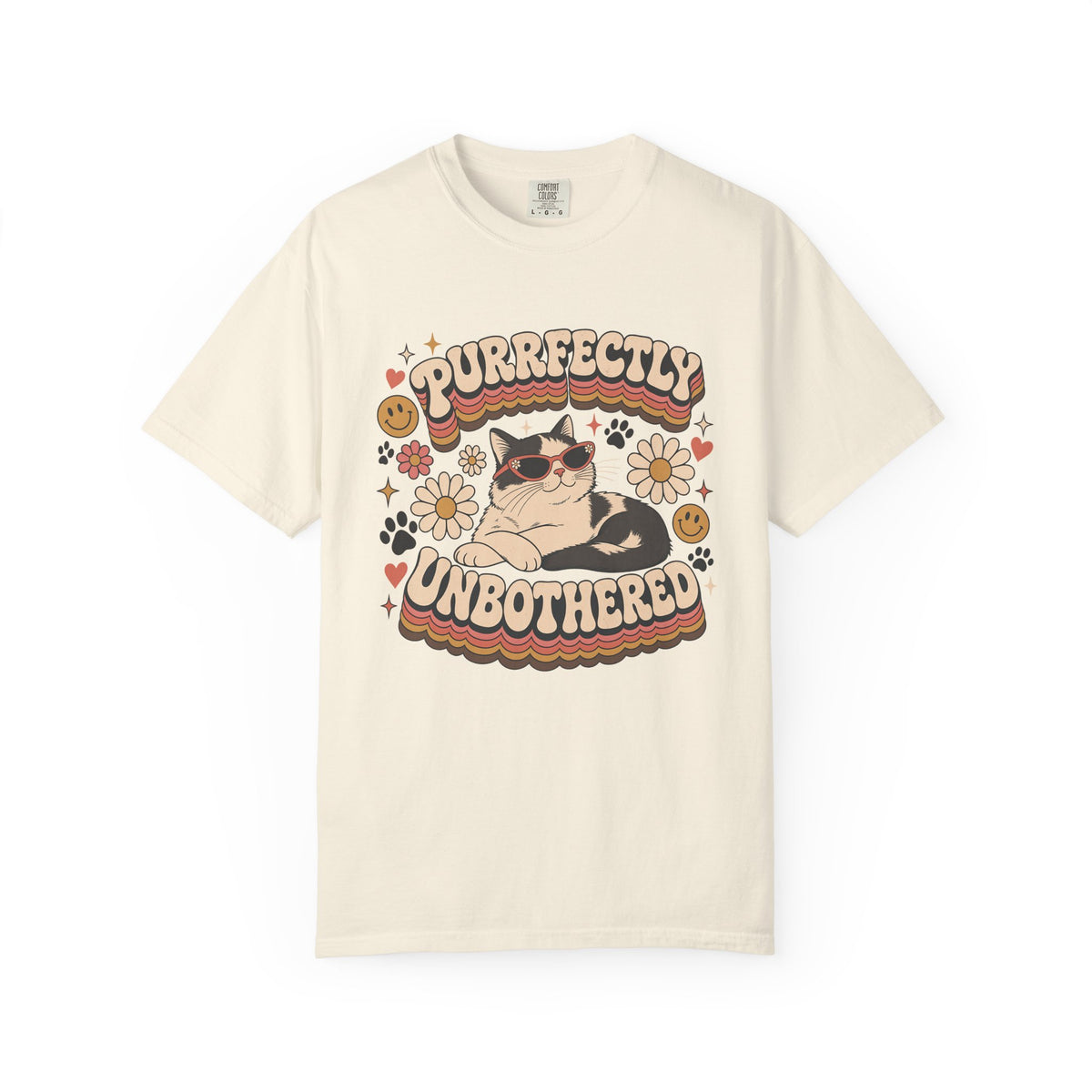 "Purrfectly Unbothered" Retro Cat Graphic Tee