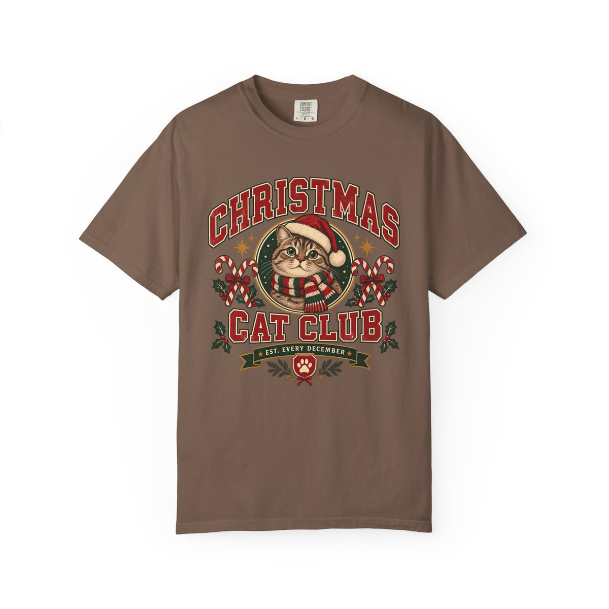 Christmas Cat Club T-Shirt — Vintage Holiday Cat Tee