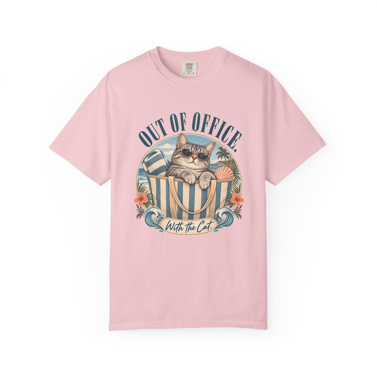 Out of Office With the Cat T-Shirt — Vintage Beach Cat Graphic Tee
