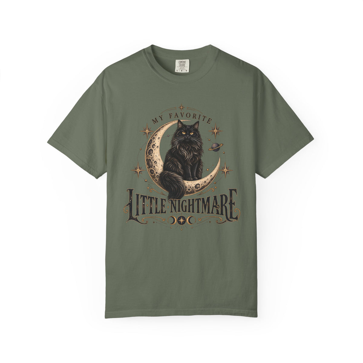 Little Nightmare Cat T-Shirt — "My Favorite Little Nightmare" Vintage Moon Graphic