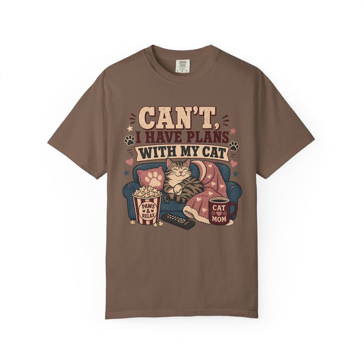 Cat Mom T‑Shirt — "Can't I Have Plans With My Cat" Graphic Tee