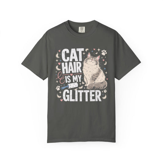 Cat Hair Is My Glitter T-Shirt — Cute Cat Lover Graphic Tee