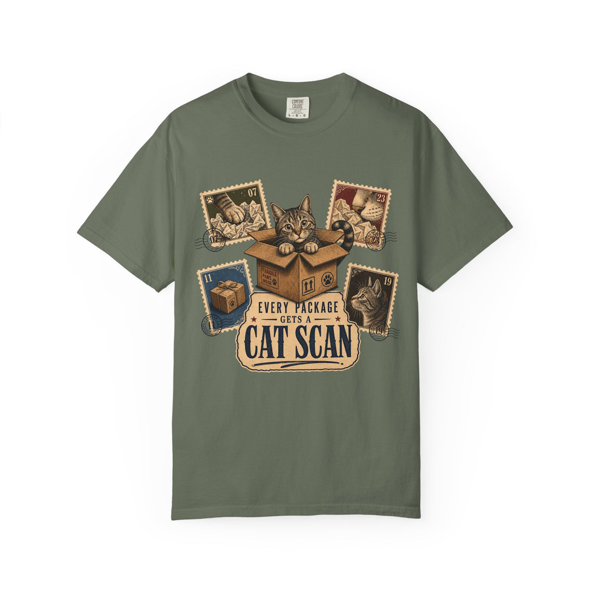 Cat Scan T-Shirt — Funny Kitten Package Vintage Graphic Tee
