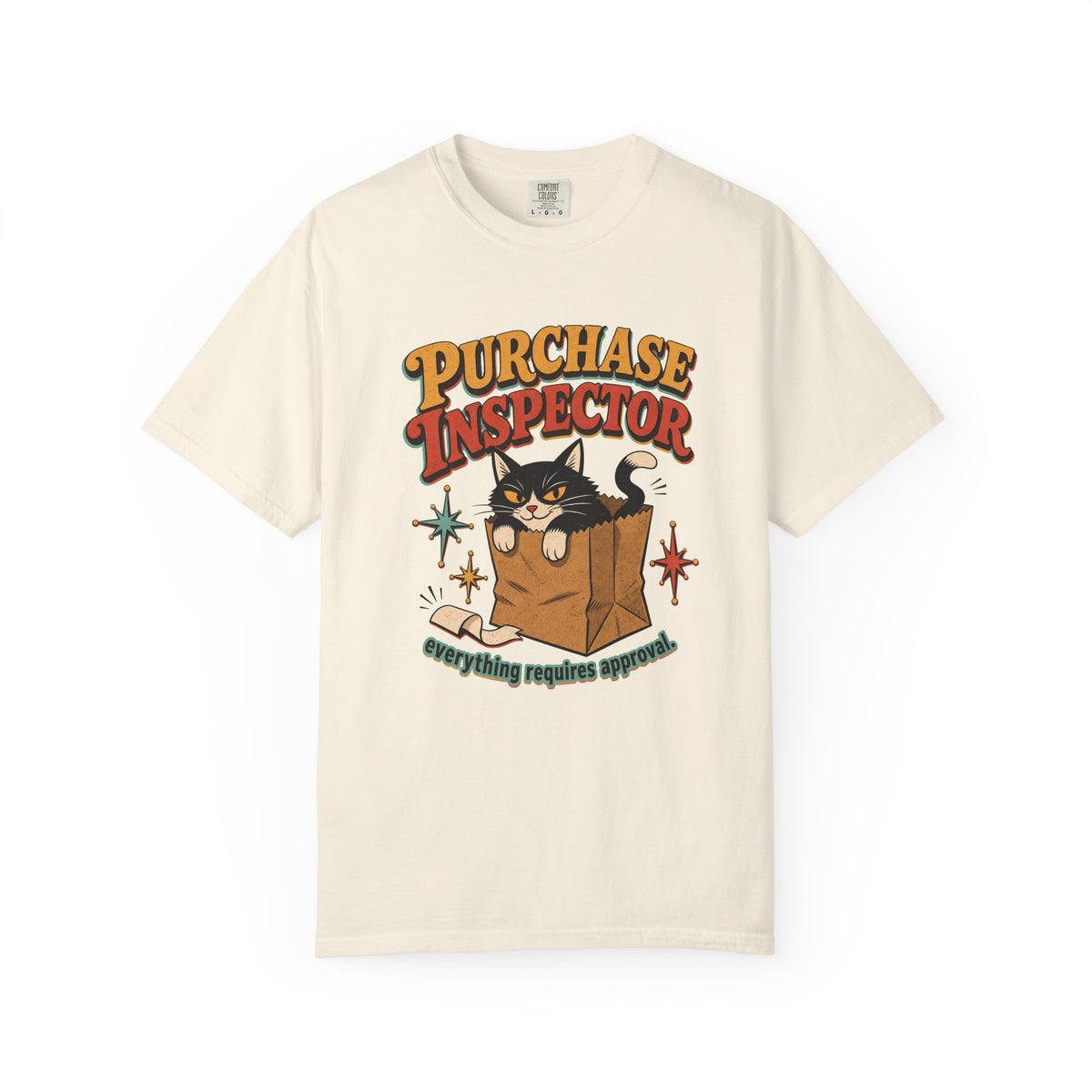 Purchase Inspector T-Shirt — Cute Cat in Box Vintage Graphic Tee