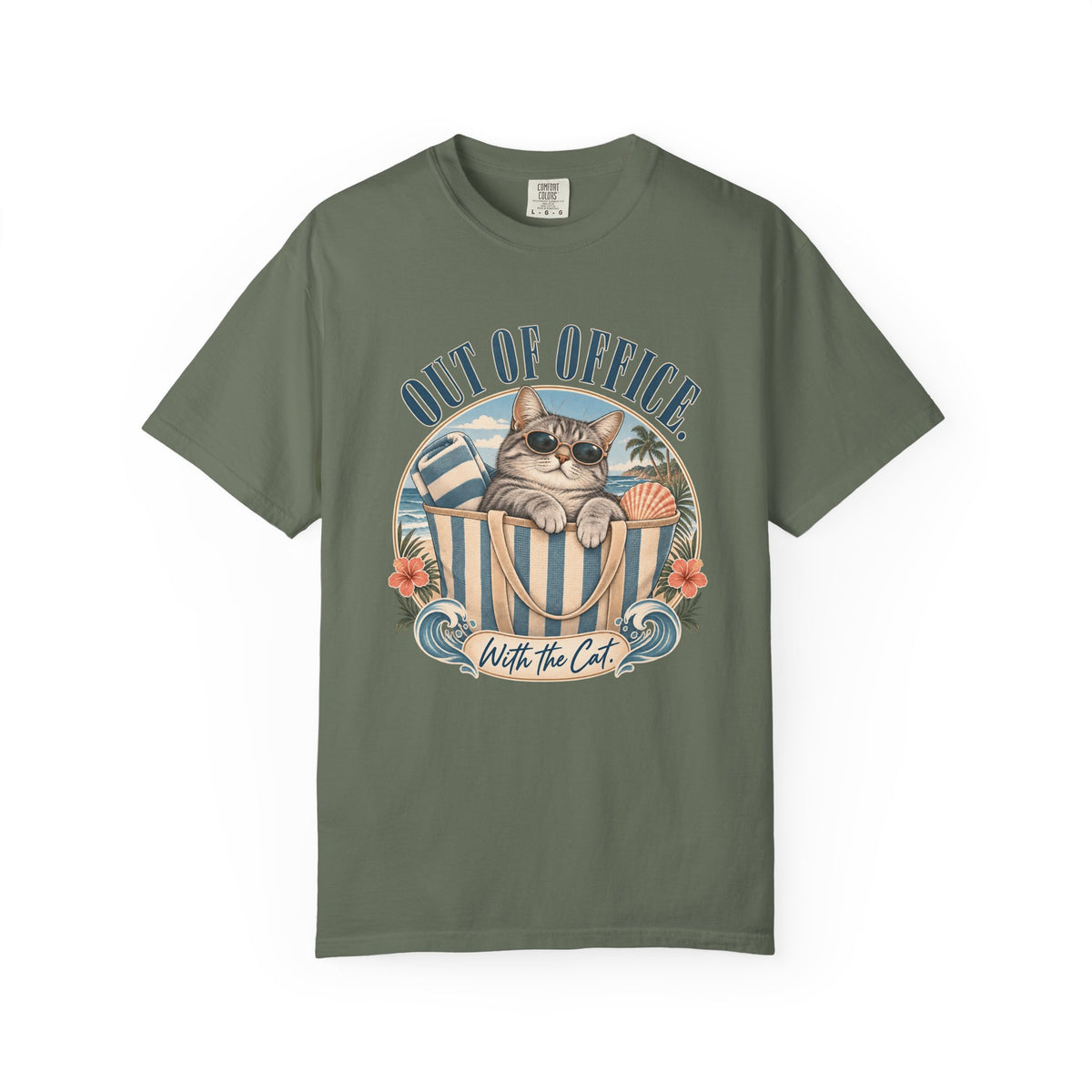 Out of Office With the Cat T-Shirt — Vintage Beach Cat Graphic Tee