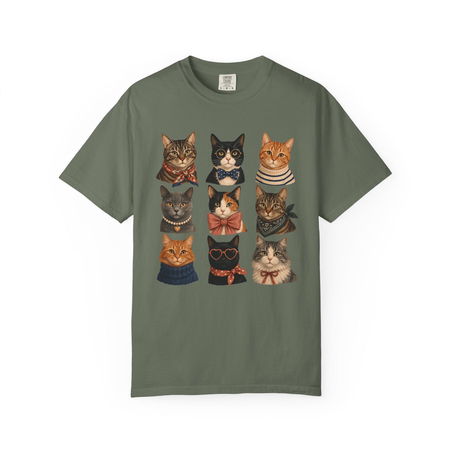 Vintage Cat Portraits T-Shirt — Cute Retro Feline Faces Tee