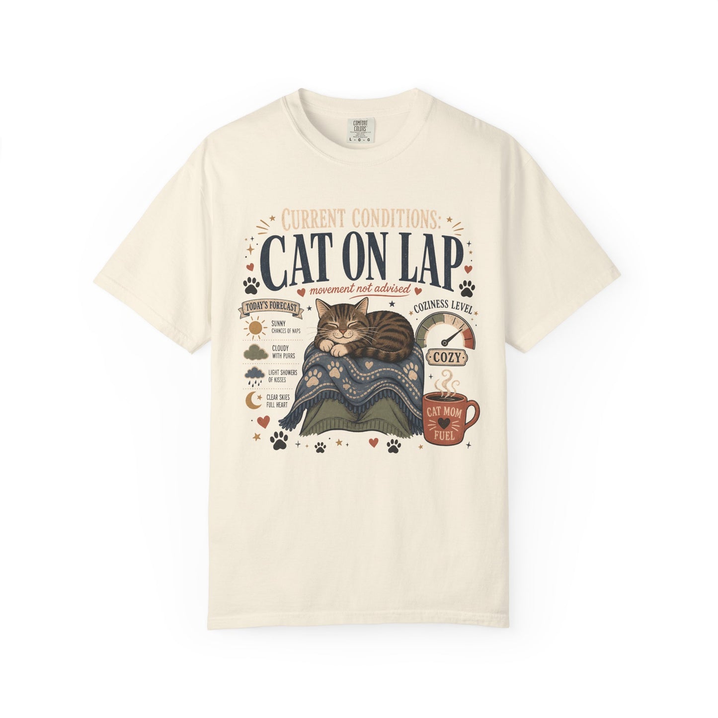 Cat on Lap T‑Shirt — Cozy Cat Nap Graphic Tee