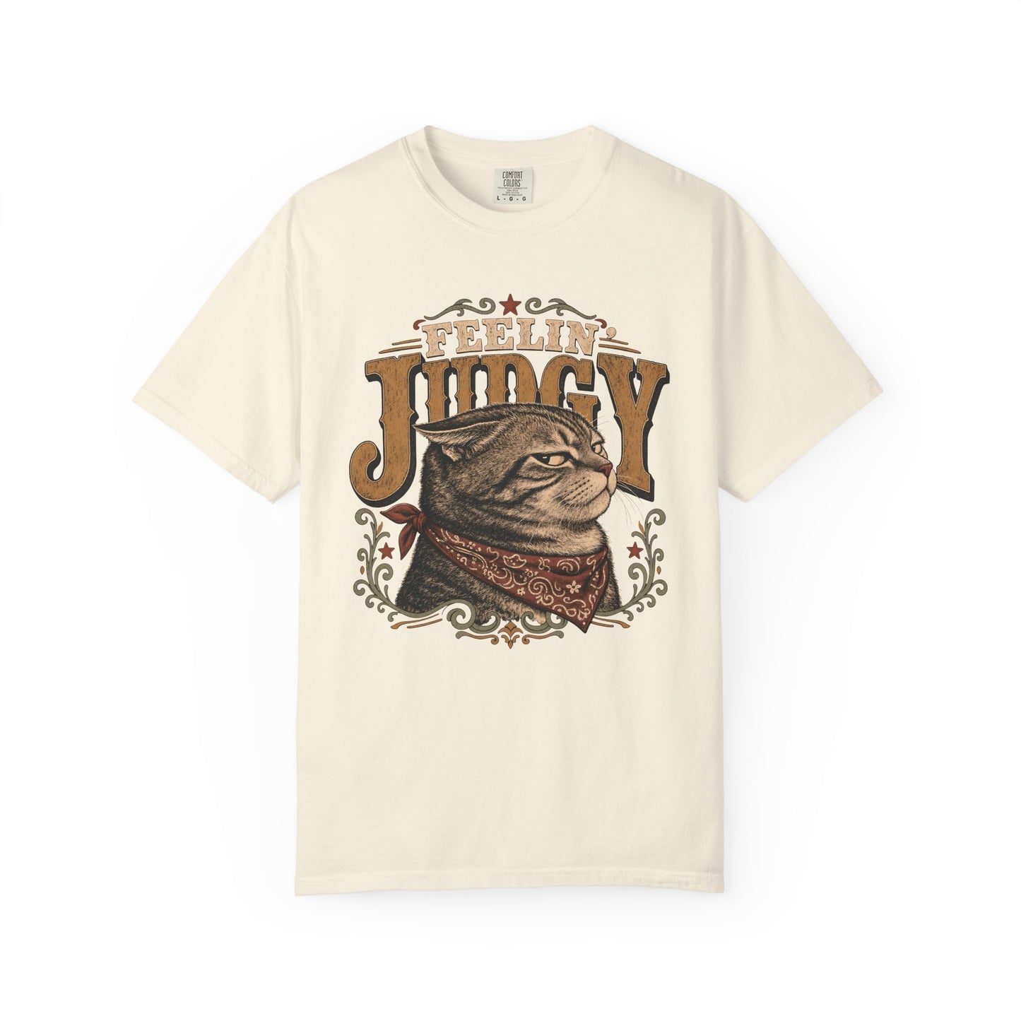 Feelin' Judgy Cat T-Shirt — Vintage Western Cat Graphic Tee