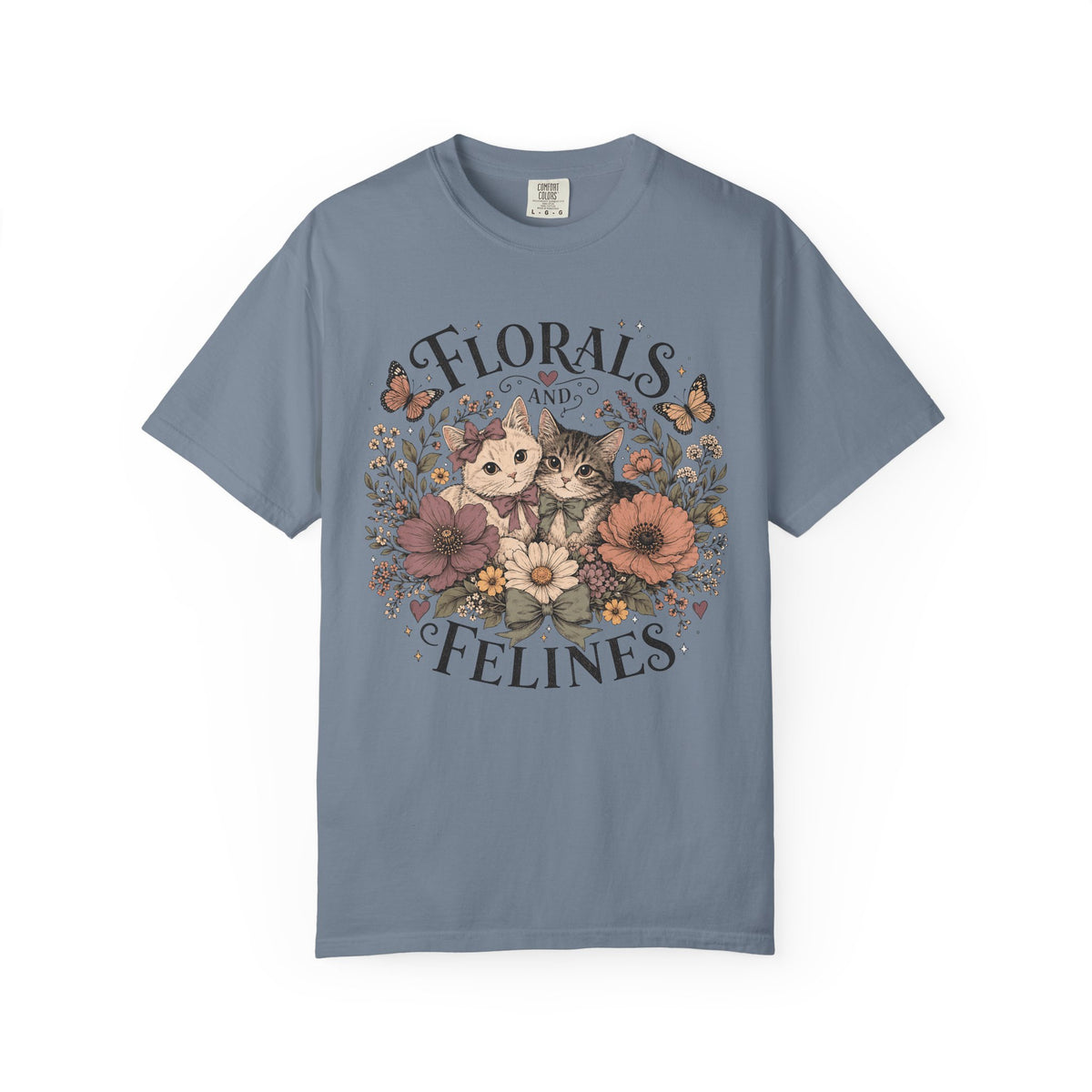 Florals and Felines T-Shirt — Vintage Floral Cat Tee
