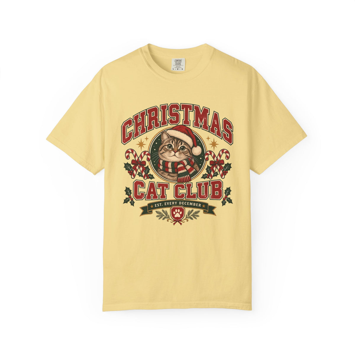 Christmas Cat Club T-Shirt — Vintage Holiday Cat Tee