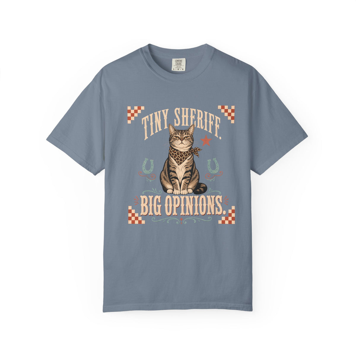 Cat Cowboy T‑Shirt – “Tiny Sheriff, Big Opinions” Graphic Tee