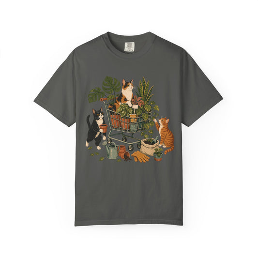 Plant Shop Cats T-Shirt — Cute Kittens & Houseplants Graphic Tee