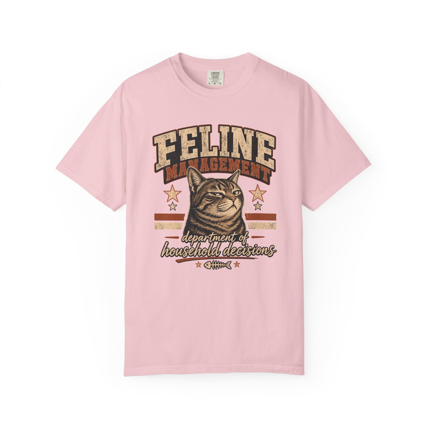 Feline Management Vintage Cat T-Shirt — "Department of Household Decisions" Graphic Tee