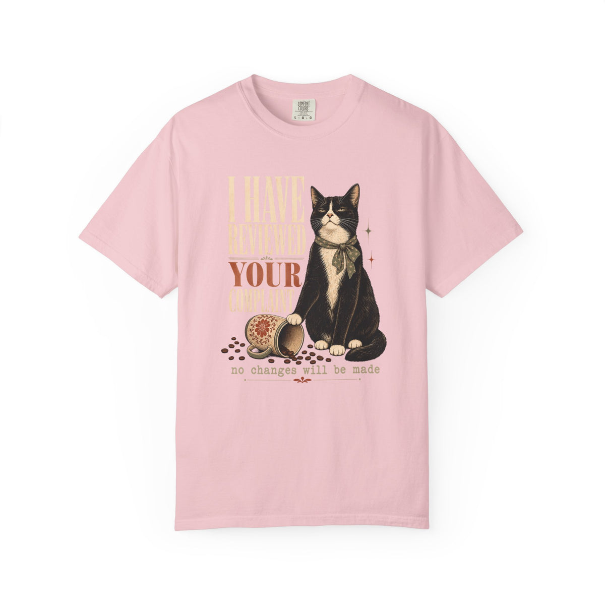 Cat T-Shirt — “I Have Reviewed Your Request” Graphic Tee