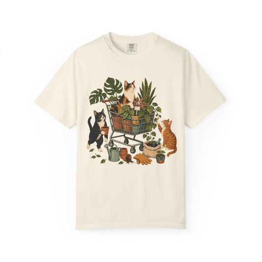 Plant Shop Cats T-Shirt — Cute Kittens & Houseplants Graphic Tee