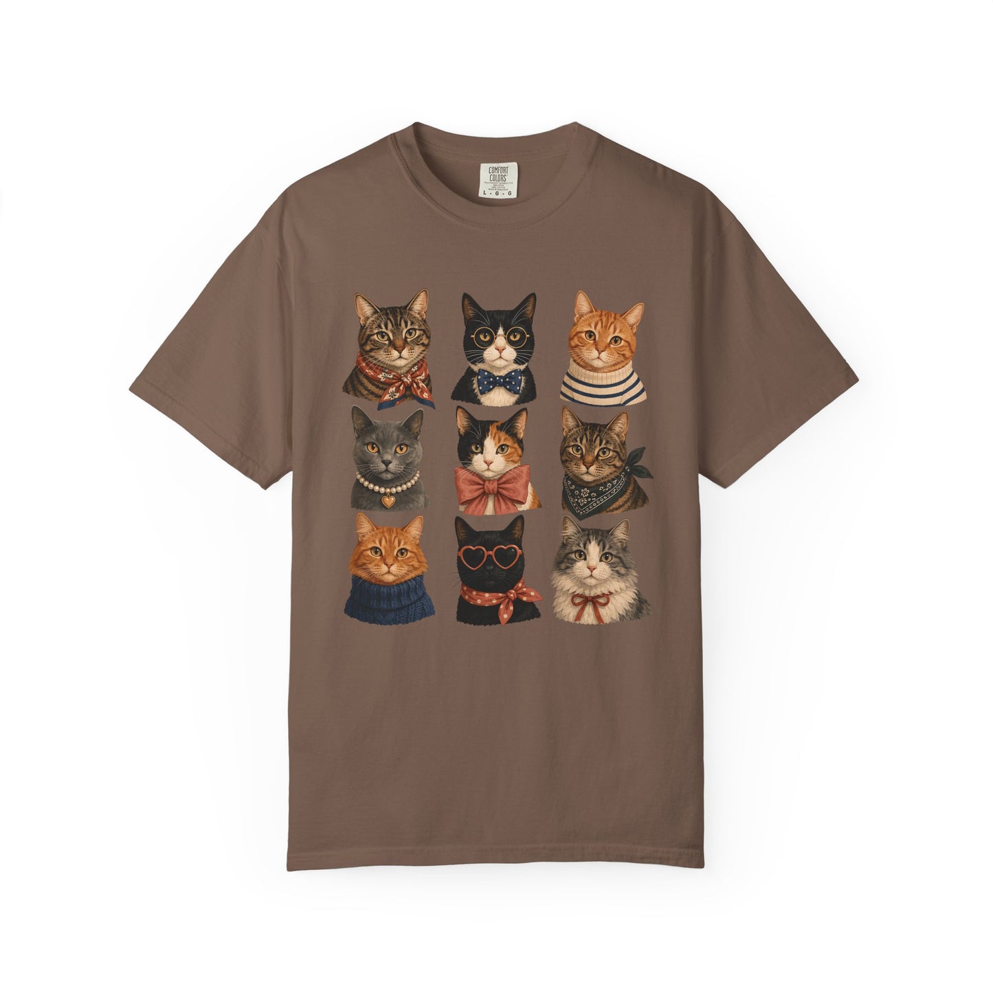 Vintage Cat Portraits T-Shirt — Cute Retro Feline Faces Tee
