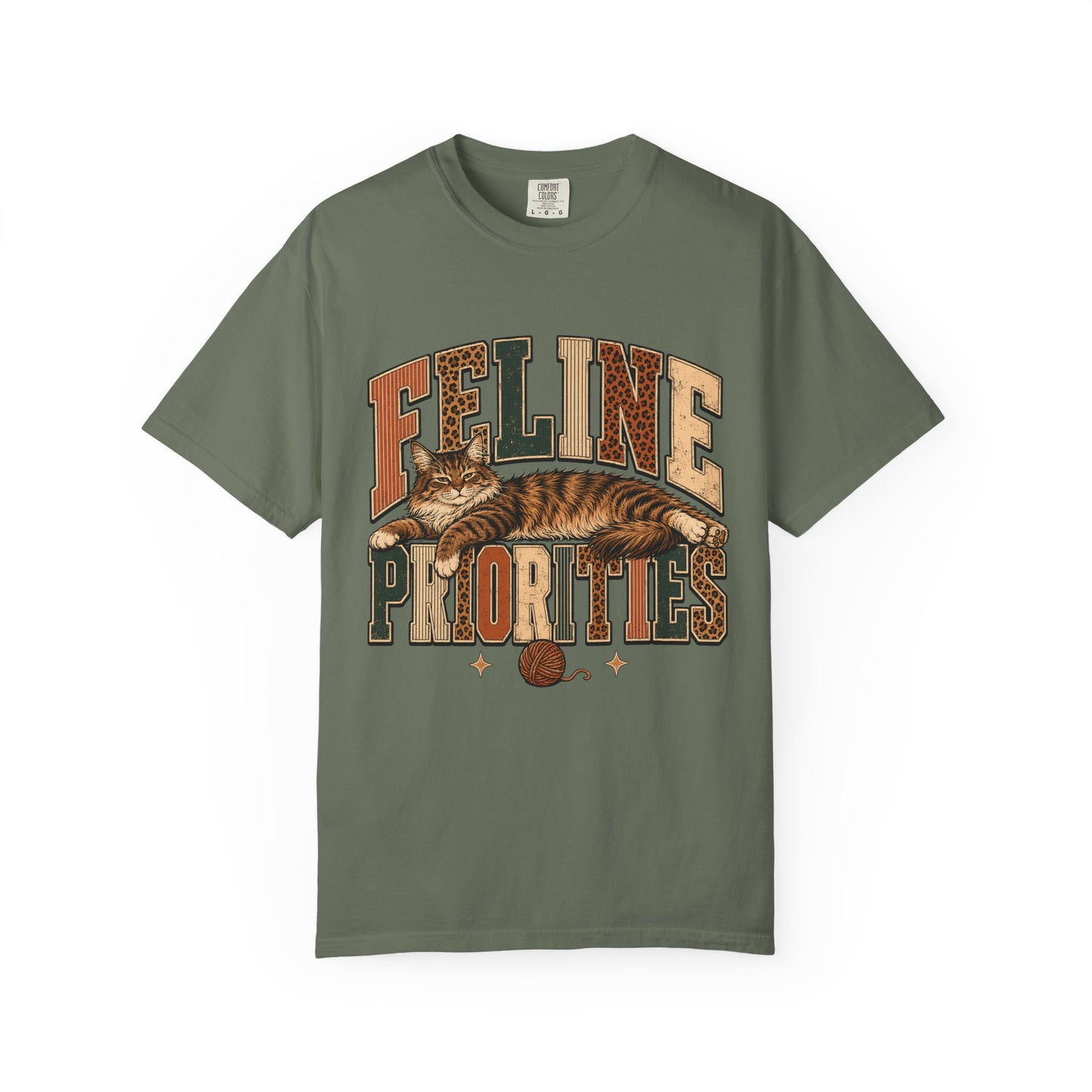 Feline Priorities T-Shirt — Vintage Cat Graphic Tee