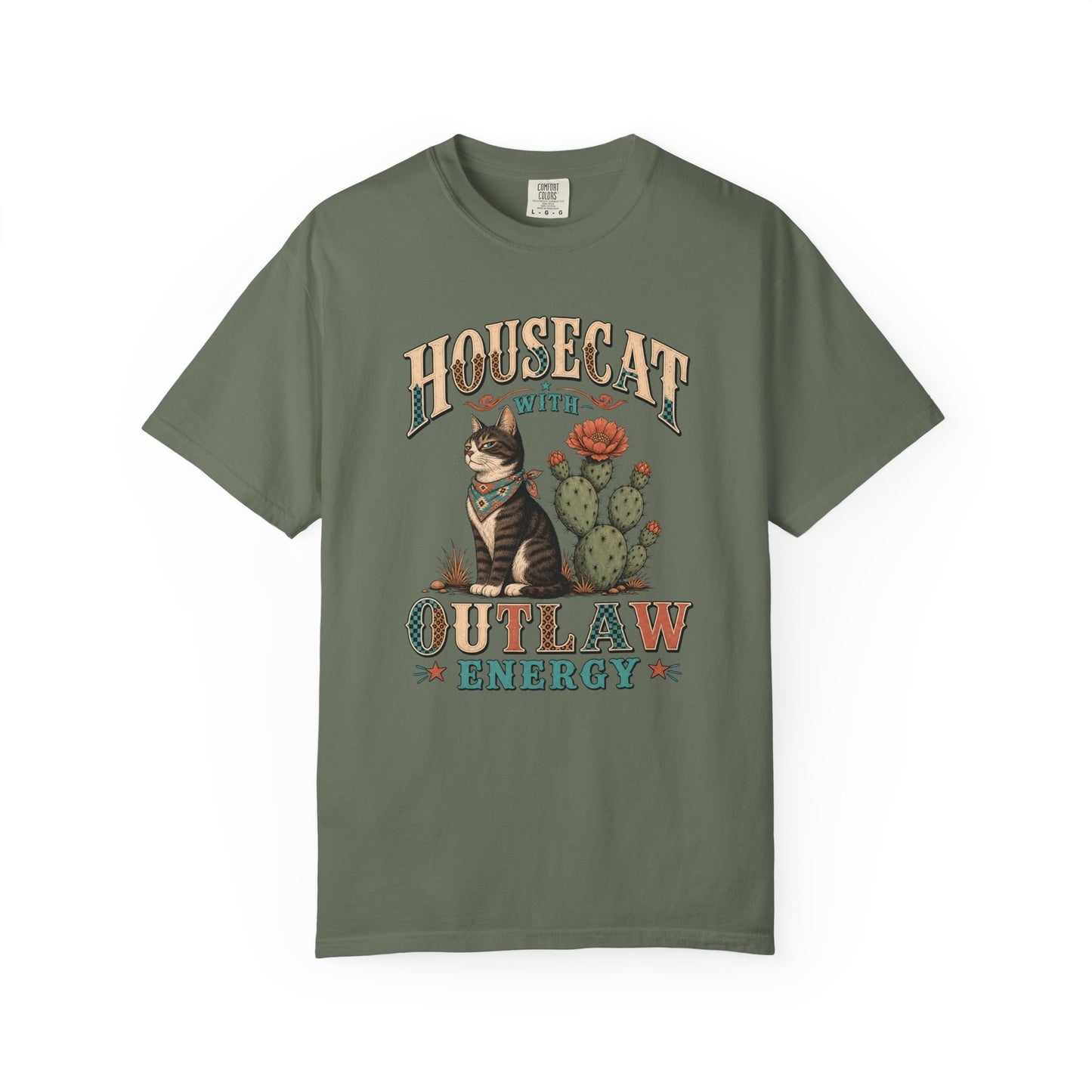 Housecat with Outlaw Energy T-Shirt