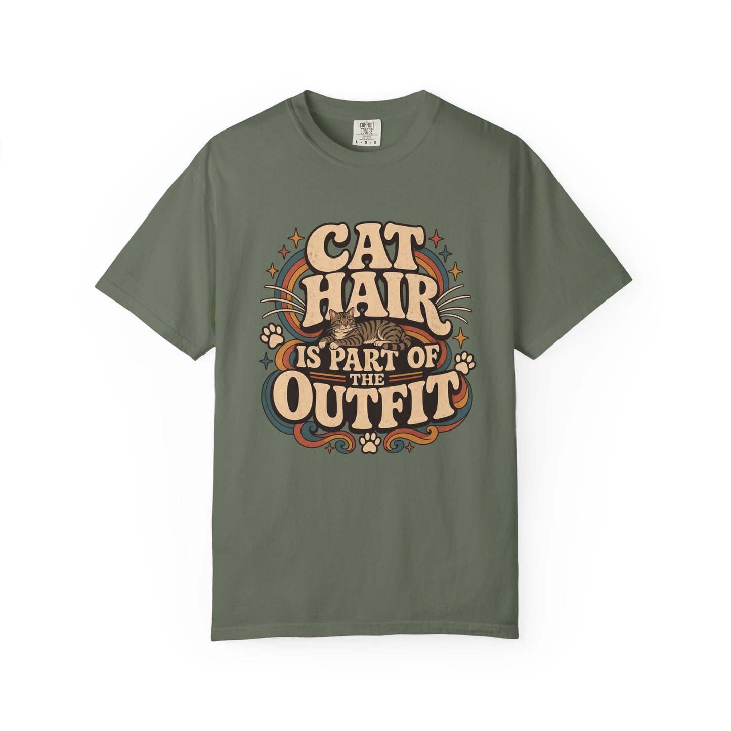 Cat Hair Is Part of the Outfit T-Shirt — Retro Cat Lover Tee