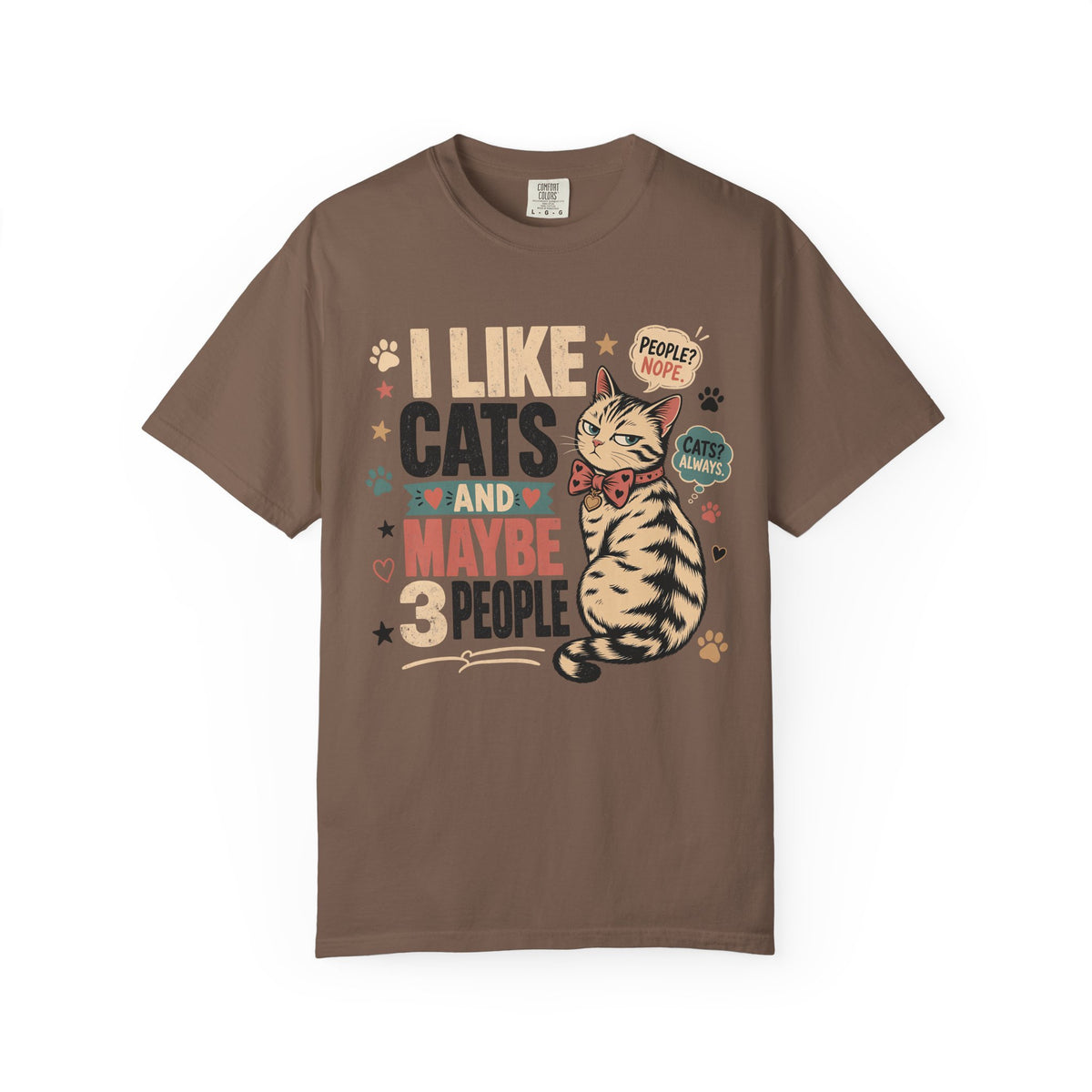 I Like Cats and Maybe 3 People T-Shirt — Funny Cat Lover Graphic Tee