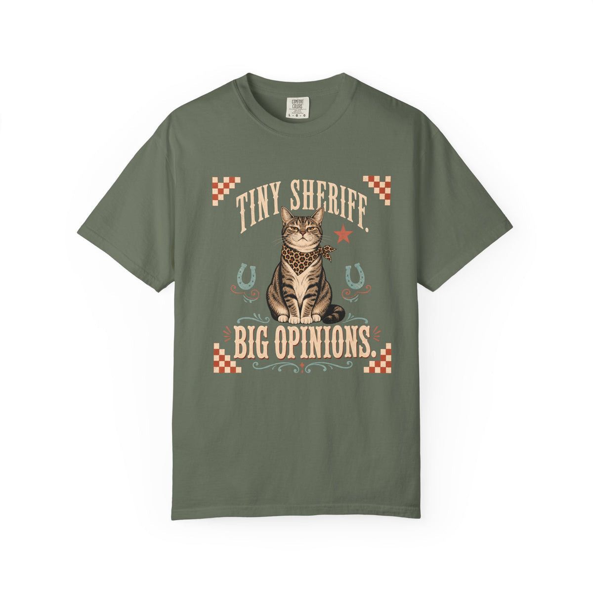 Cat Cowboy T‑Shirt – “Tiny Sheriff, Big Opinions” Graphic Tee