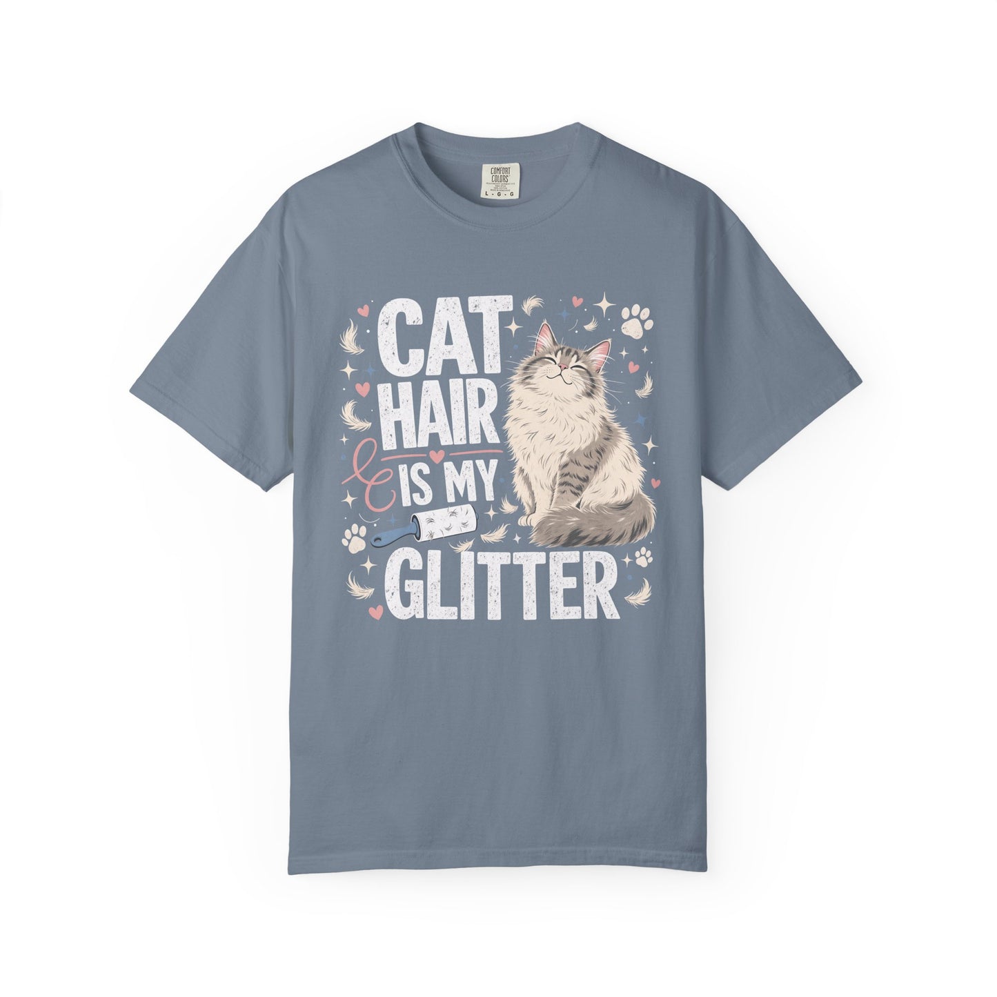 Cat Hair Is My Glitter T-Shirt — Cute Cat Lover Graphic Tee