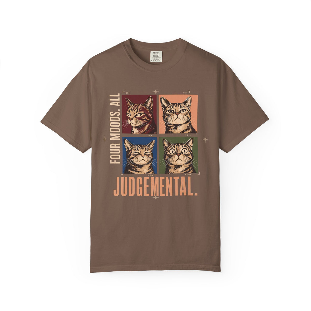 Judgemental Cats Graphic T-Shirt — "Four Moods" Vintage Cat Shirt