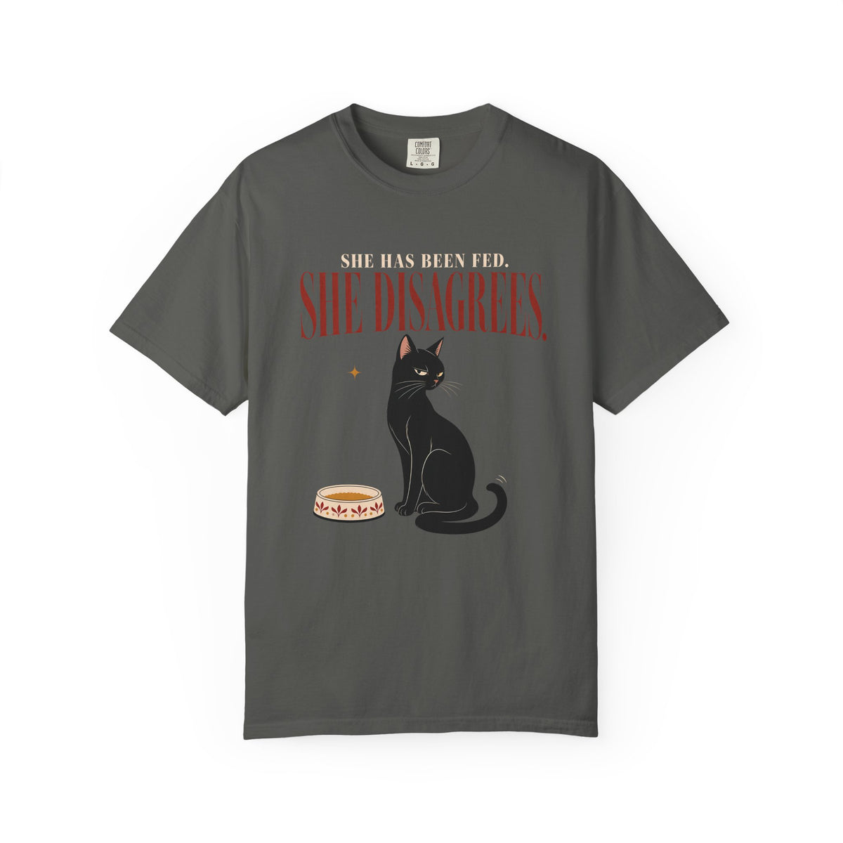 She Disagrees Cat T-Shirt — Vintage Black Cat Graphic Tee