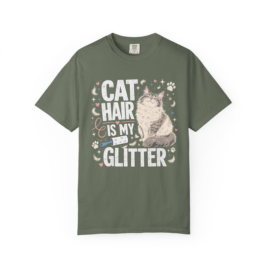 Cat Hair Is My Glitter T-Shirt — Cute Cat Lover Graphic Tee