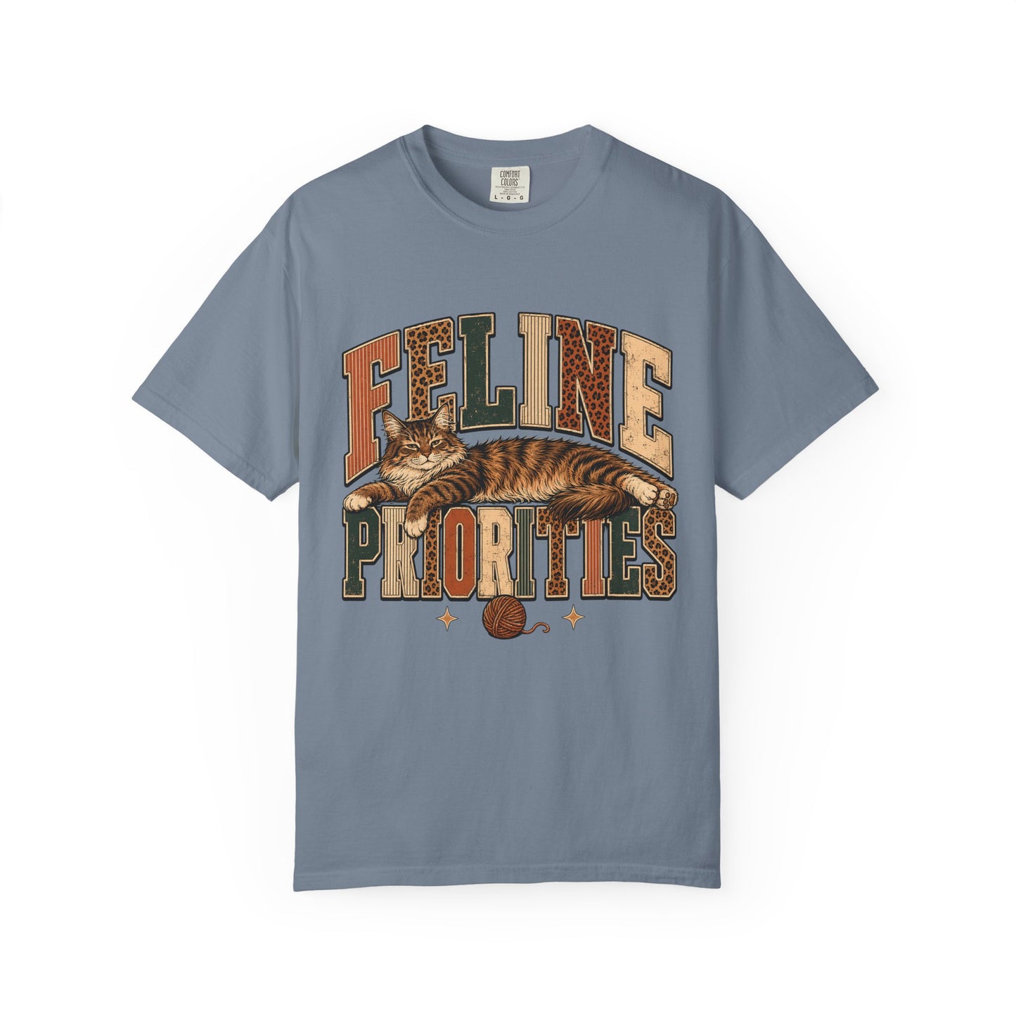 Feline Priorities T-Shirt — Vintage Cat Graphic Tee