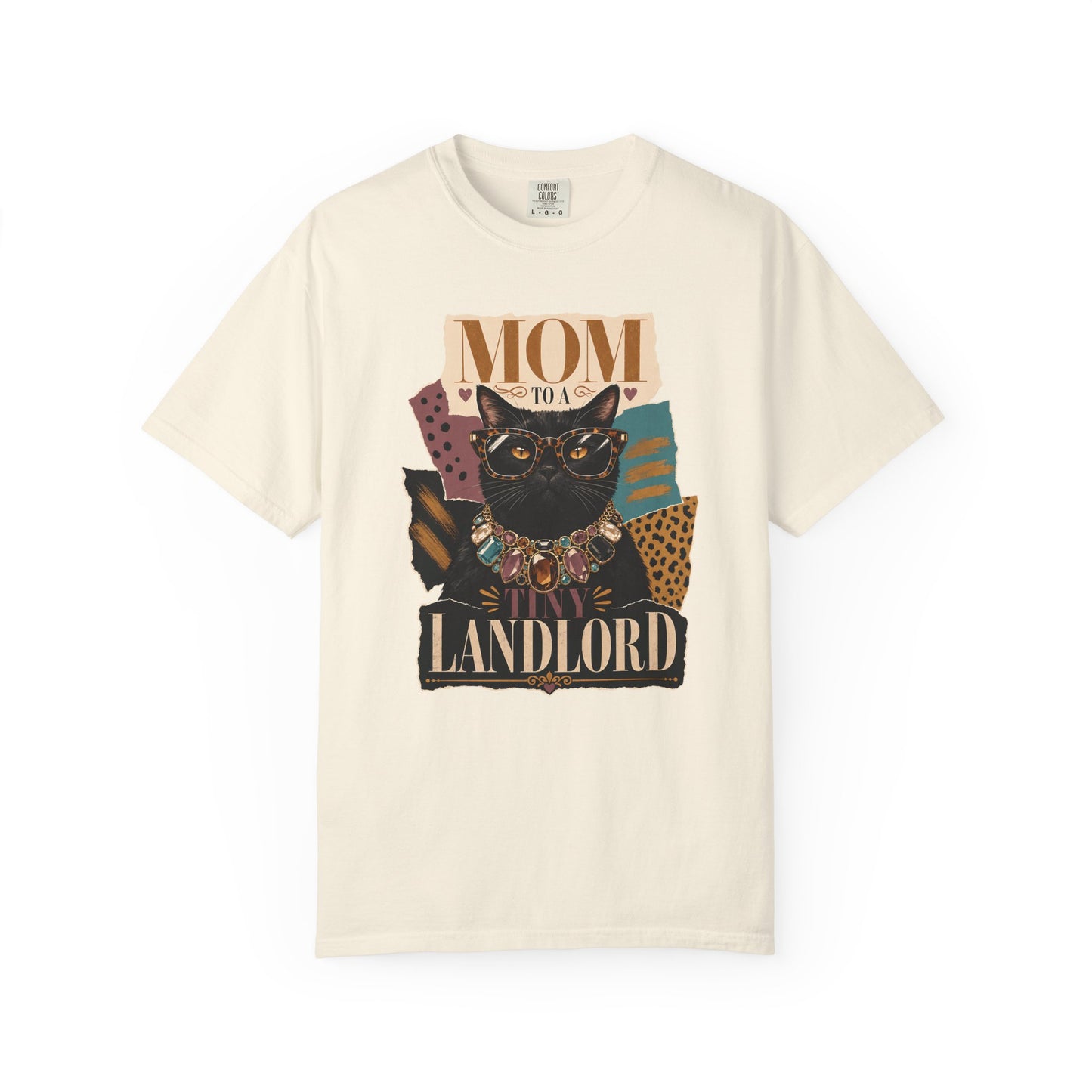 Cat Mom to a Landlord T-Shirt — Retro Black Cat Mom Graphic Tee