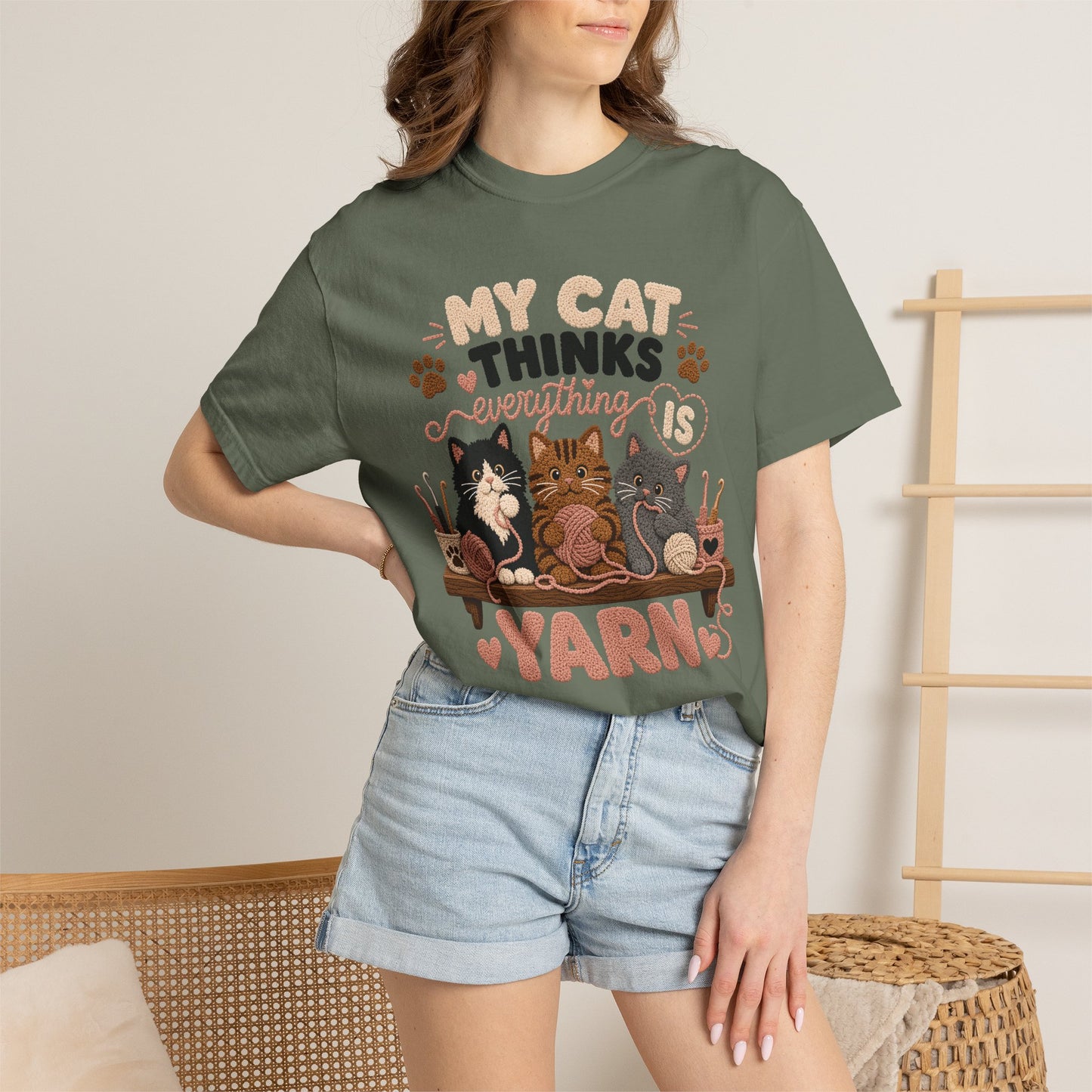 My Cat Thinks Everything Is Yarn T-Shirt