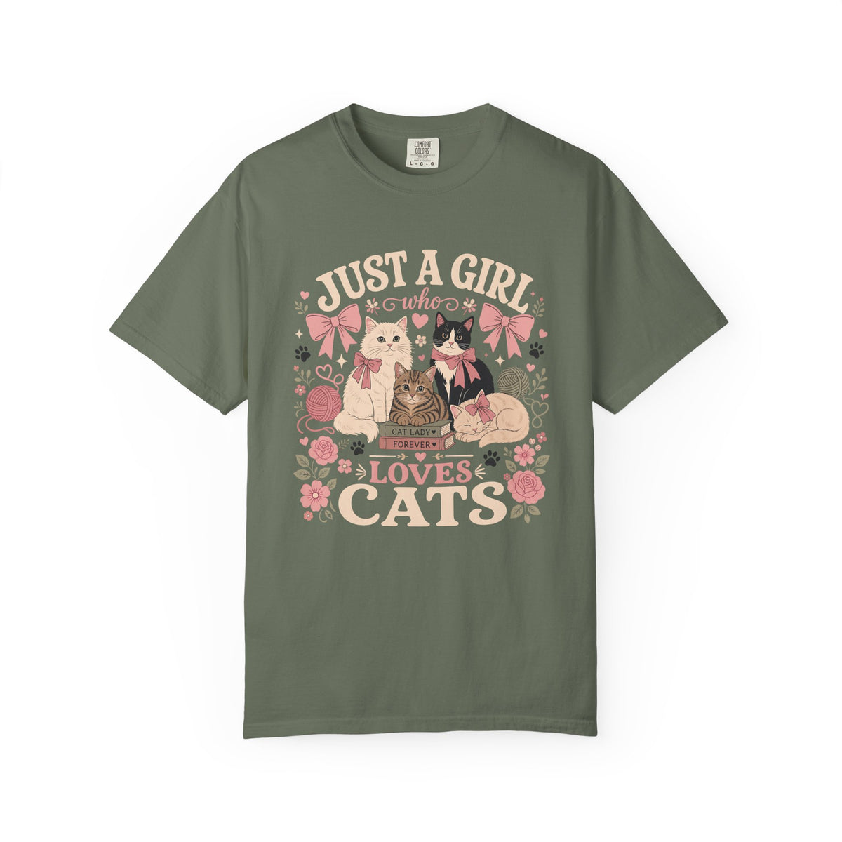 Cat Lover T-Shirt — "Just a Girl Who Loves Cats" Graphic Tee